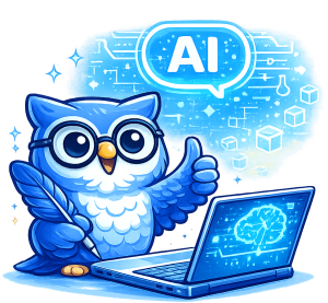 Eddy, the AI Assistant Owl, approving of using Storyloft
