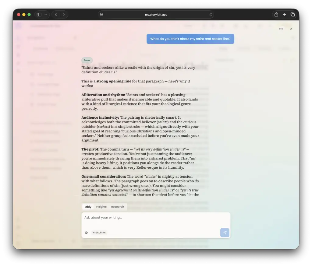 Eddy is an AI writing assistant for authors.