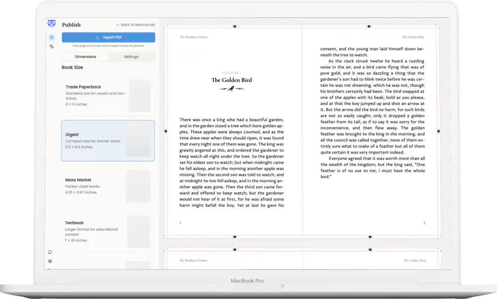 Print page layout in Storyloft