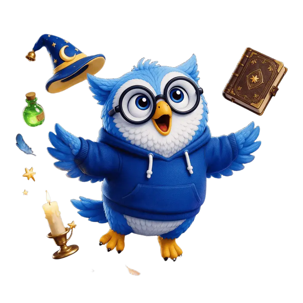 Eddy the Owl exploring worldbuilding lore in Storyloft