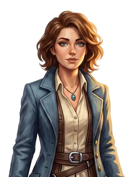 Mara rendered in a painterly fantasy book illustration style