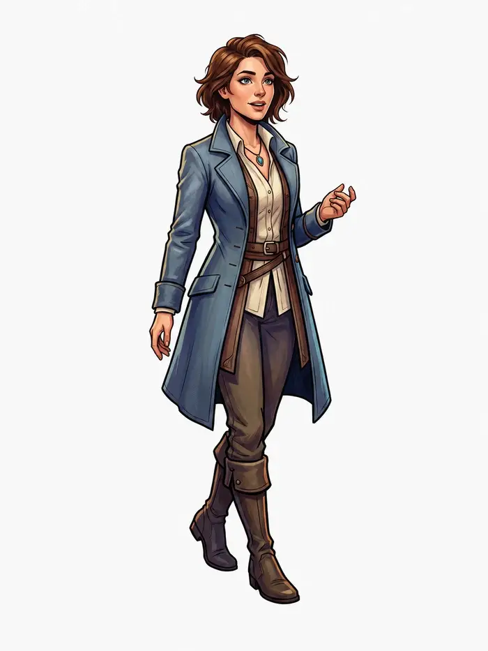 Mara, a reusable Storyloft book character in a blue coat