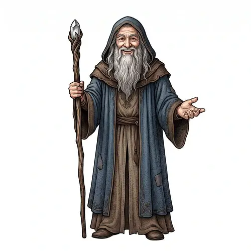 AI-generated wizard character created as a reusable book character in Storyloft