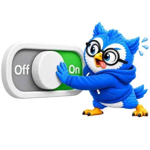Eddy the Owl turning the AI switch off